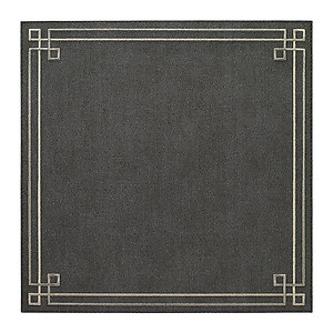Bodrum Link Charcoal Grey Silver Square Easy Care Placemats - Set of 4