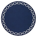 Bodrum Chains Navy Blue and White Round Easy Care Placemats - Set of 4