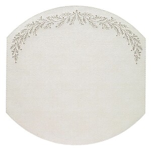 Bodrum Holly Antique White and Silver Elliptic Easy Care Place Mats - Set of 4