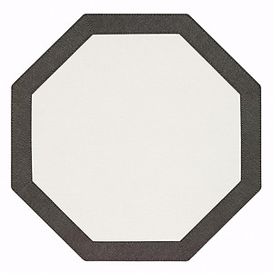 Bodrum Bordino Charcoal Grey Antique White Octagon Easy Care Place Mats - Set of 4