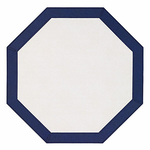 Bodrum Bordino Navy Blue Antique White Octagon Easy Care Place Mats - Set of 4