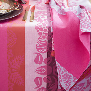 Le Jacquard Francais Mumbai Pink Cotton Table Linens