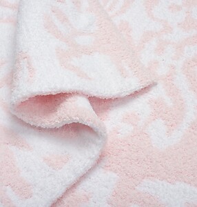 Kashwere Half Throw Blanket Damask Pink & White