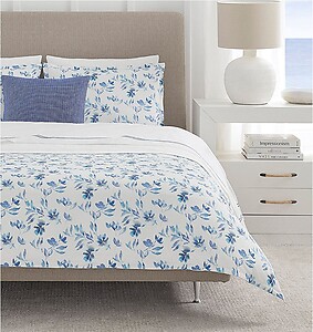 Indulge in Tranquil Luxury with Sferra Procida Cobalt Blue Floral Bedding