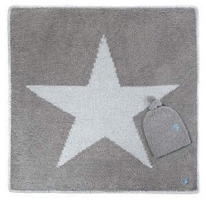 Kashwere Star Stone & Ice Blue Baby Blanket with Cap