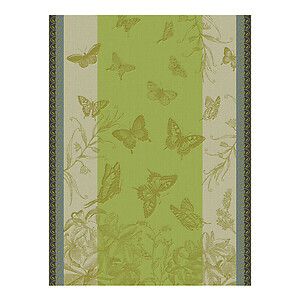Le Jacquard Francais Jardin des Papillons Green Cotton Tea Towel