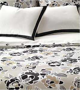 Eastern Accents Grey, White and Tan Floral King Bedding Set