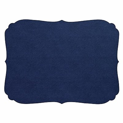Bodrum Curly Navy Blue Oblong Easy Care Placemats - Set of 4