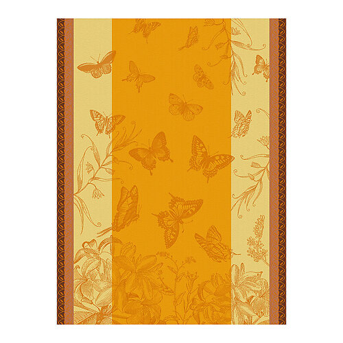 Le Jacquard Francais Jardin des Papillons Orange Cotton Tea Towel