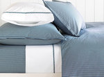 Blue & White Striped Duvet Cover & Sheets - Barclay Butera Newman Ink