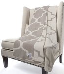 Soft Moroccan Style Throw Blanket in Grey & Cream. Little Giraffe Dolce