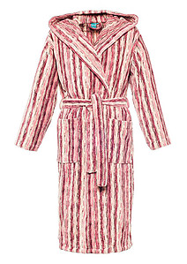 Elaiva Pink Perth Hooded Striped Bath Robe