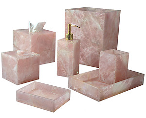 Mike + Ally Taj Rose Quartz Stone Bath Furnishings