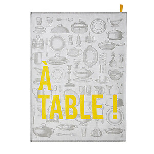 Le Jacquard Francais A Table Grey Cotton Tea Towel