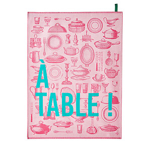 Le Jacquard Francais A Table Pink Cotton Tea Towel