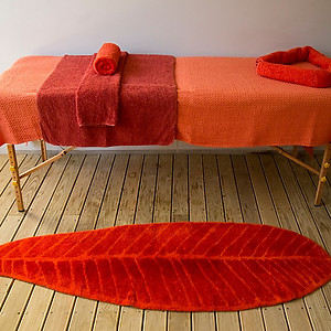 Abyss Habidecor Feuille Leaf Pattern Bath Mat Rug