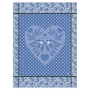 Le Jacquard Francais Amour Blue Cotton Tea Towel