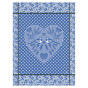 Le Jacquard Francais Amour Blue Cotton Tea Towel