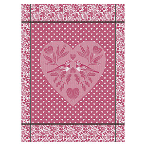 Le Jacquard Francais Amour Pink Cotton Tea Towel