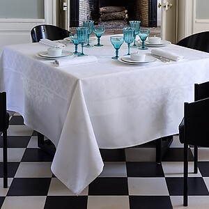 Le Jacquard Francais Azulejos White Cotton Table Linens