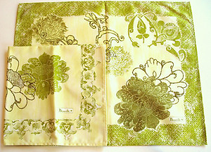 Beauville Orfeo Green Floral Placemats & Napkins