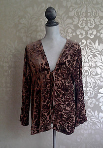 Bella Notte New Primrose Fawn Brown Floral Velvet Jacket