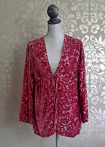 Bella Notte New Primrose Ruby Red Floral Velvet Jacket