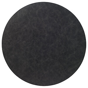 Bodrum Tanner Black Round Faux Leather Placemats - Set of 4