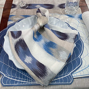 Bodrum Ikat Blue Napkins - Set of 4