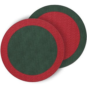 Bodrum Halo Red Green Round Easy Care Placemats - Set of 4