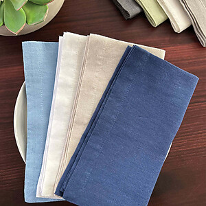 Bodrum Amalfi Iceberg Blue Stonewashed Napkins - Set of 4