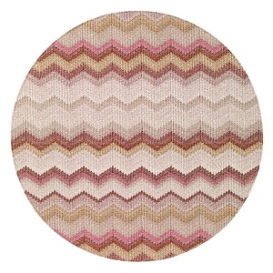 Bodrum Bargello Mauve Round Easy Care Placemats - Set of 4