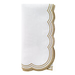 Bodrum Belgravia Champagne Scalloped Linen Napkins - Set of 4