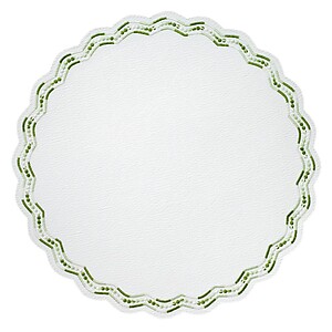 Bodrum Belgravia Green Scalloped Easy Care Placemats - Set of 4