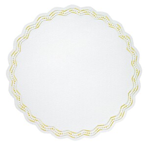 Bodrum Belgravia Yellow Scalloped Easy Care Placemats - Set of 4