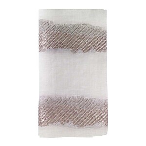 Bodrum Brushstroke Silver Napkins - Set of 4