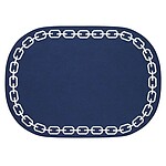 Bodrum Chains Navy Blue and White Oval Easy Care Placemats - Set of 4