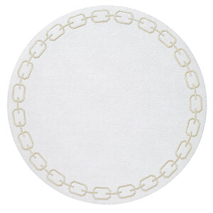 Bodrum Chains White and Gold Round Easy Care Placemats - Set of 4