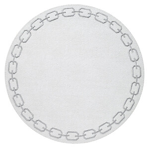 Bodrum Chains White and Silver Round Easy Care Placemats - Set of 4