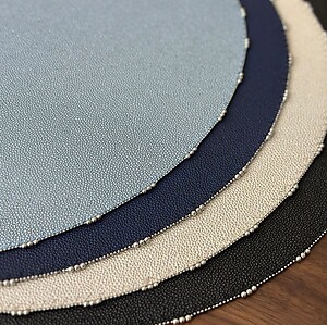 Bodrum Charm Ice Blue Round Easy Care Place Mats - Set of 4