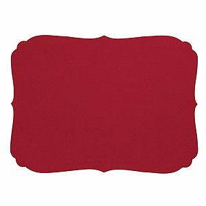 Bodrum Curly Red Oblong Easy Care Placemats - Set of 4