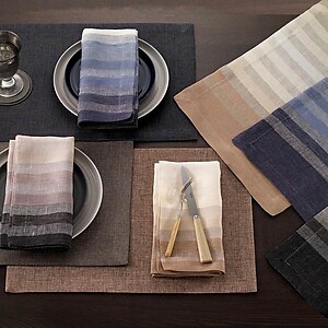 Bodrum Gradient Stripe Black Napkins - Set of 4