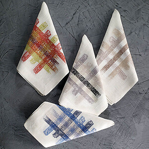 Bodrum Graffiti Natural Napkins - Set of 4