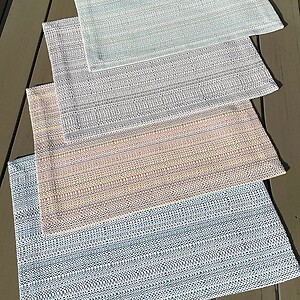 Bodrum Grid Aqua Blue Outdoor Placemats - Set of 4