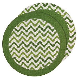 Bodrum Halo Grass Green Round Easy Care Placemats - Set of 4