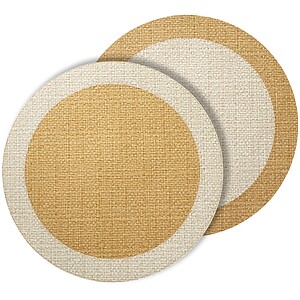 Bodrum Halo Beige & Straw Round Easy Care Placemats - Set of 4 Bodrum Halo Beige & Straw Round Easy Care Placemats - Set of 4