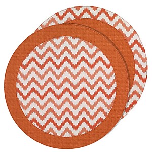 Bodrum Halo Pumpkin Orange Round Easy Care Placemats - Set of 4