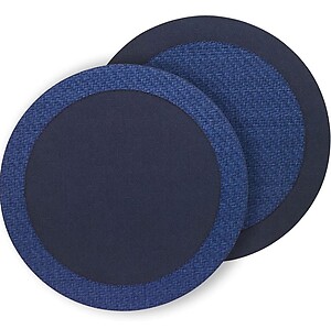 Bodrum Halo Delft and Navy Blue Round Easy Care Placemats - Set of 4