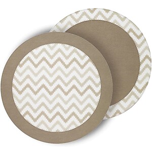Bodrum Halo Beige Round Easy Care Placemats - Set of 4