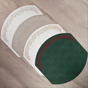 Bodrum Holly Antique White and Gold Elliptic Easy Care Place Mats - Set of 4